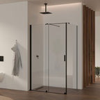 NADINE - Cabina doccia con porta scorrevole in vetro temperato da 8 mm e profili neri