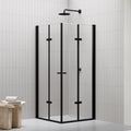 EMMA - Cabina doccia con vetro trasparente 6 mm - Porte articolate e profili neri