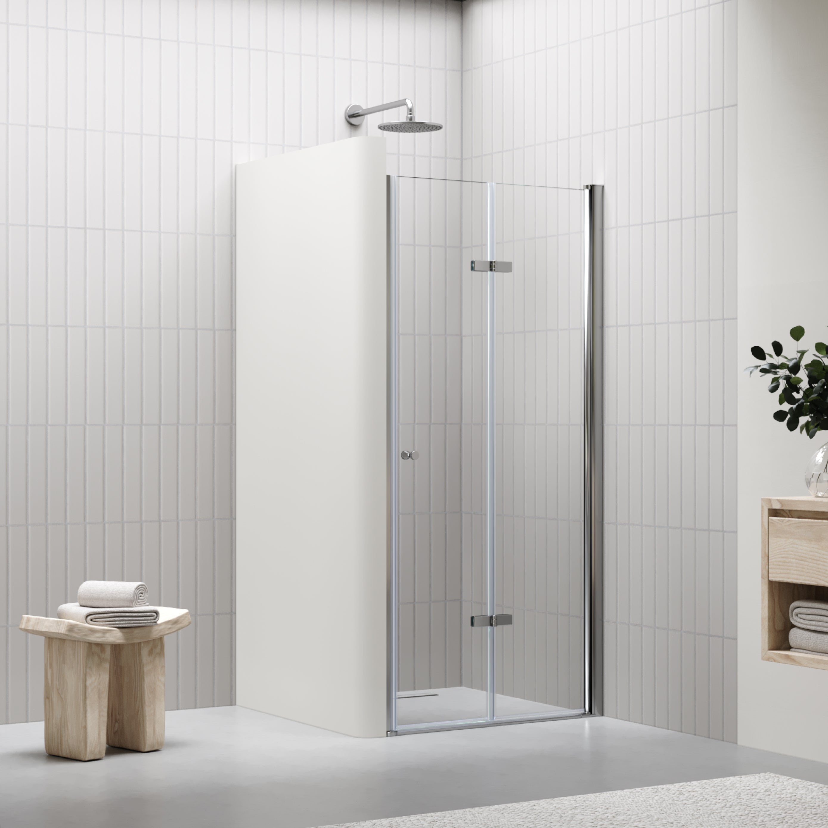 MILA - Puerta plegable en vidrio templado de 6 mm - Varios tamaños