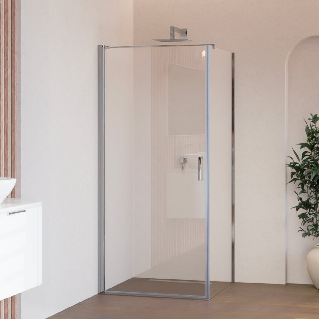 HELLEN - Cabina doccia frontale con porte battenti in vetro temperato e profili in alluminio