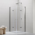 EMMA - Cabine de duche com vidro transparente 6mm - Portas articuladas e perfis em Inox