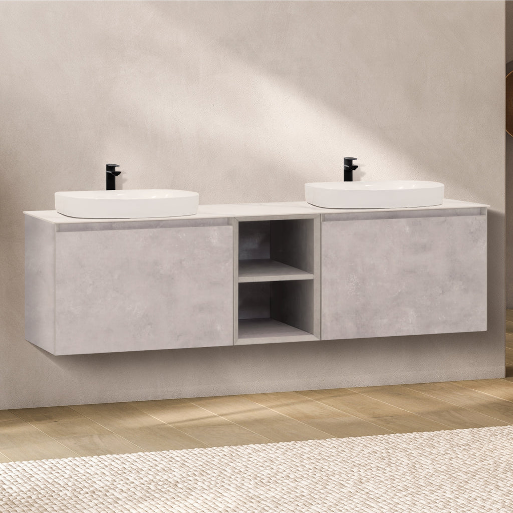 Indra – Móvel de lavatório duplo suspenso modular | 150 cm