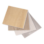 ORIGIN - Conjunto de 4 amostras de pavimento SPC multicamada, 20 × 18 cm, 6,5 mm, Carvalho Claro, Taupe, Dovegrey e Whitewash