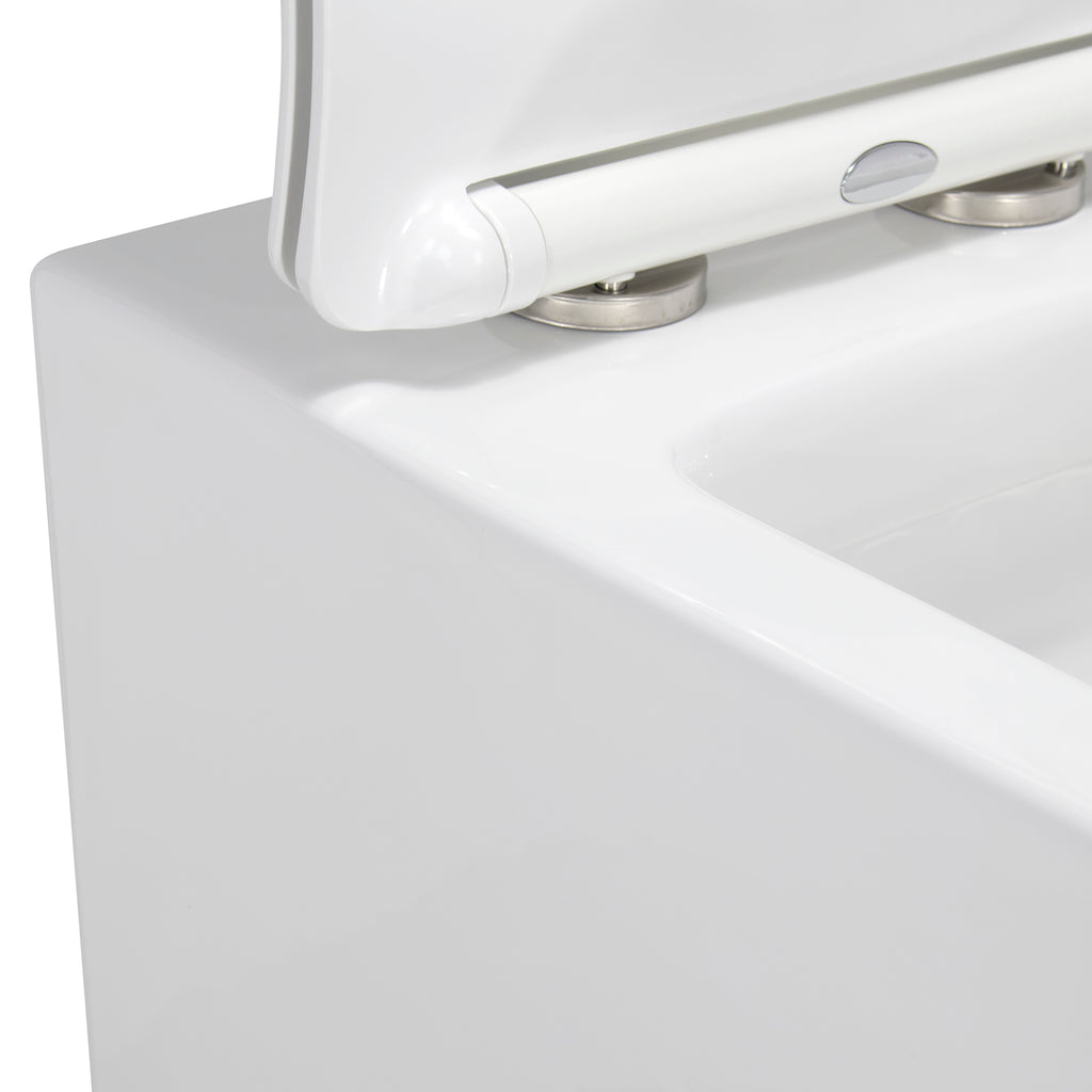 FOGLIA - Inodoro rimless blanco con asiento soft close extraíble
