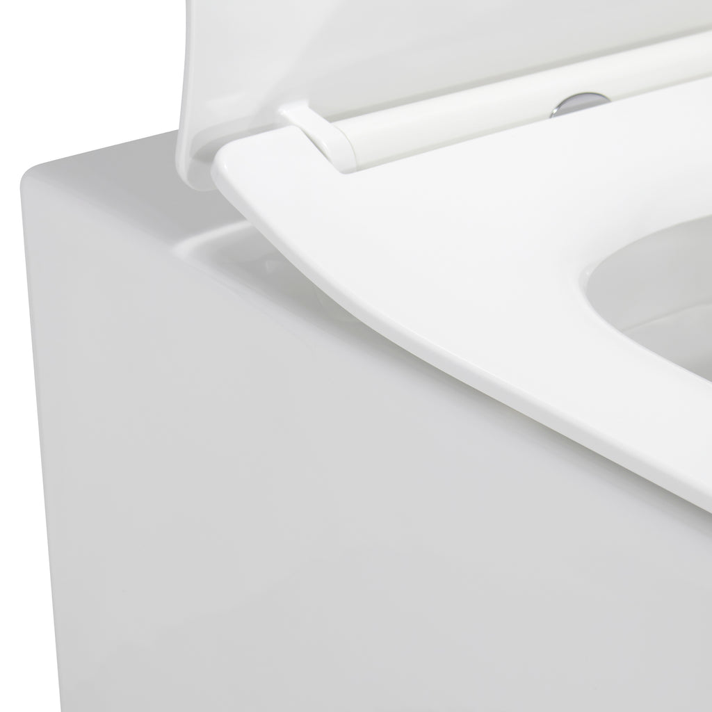 FOGLIA - Inodoro rimless blanco con asiento soft close extraíble