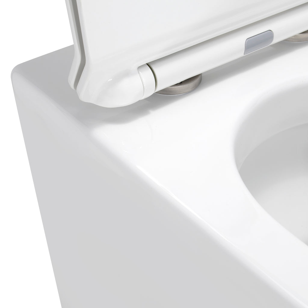 ISONZO - Inodoro rimless blanco con asiento soft close extraíble