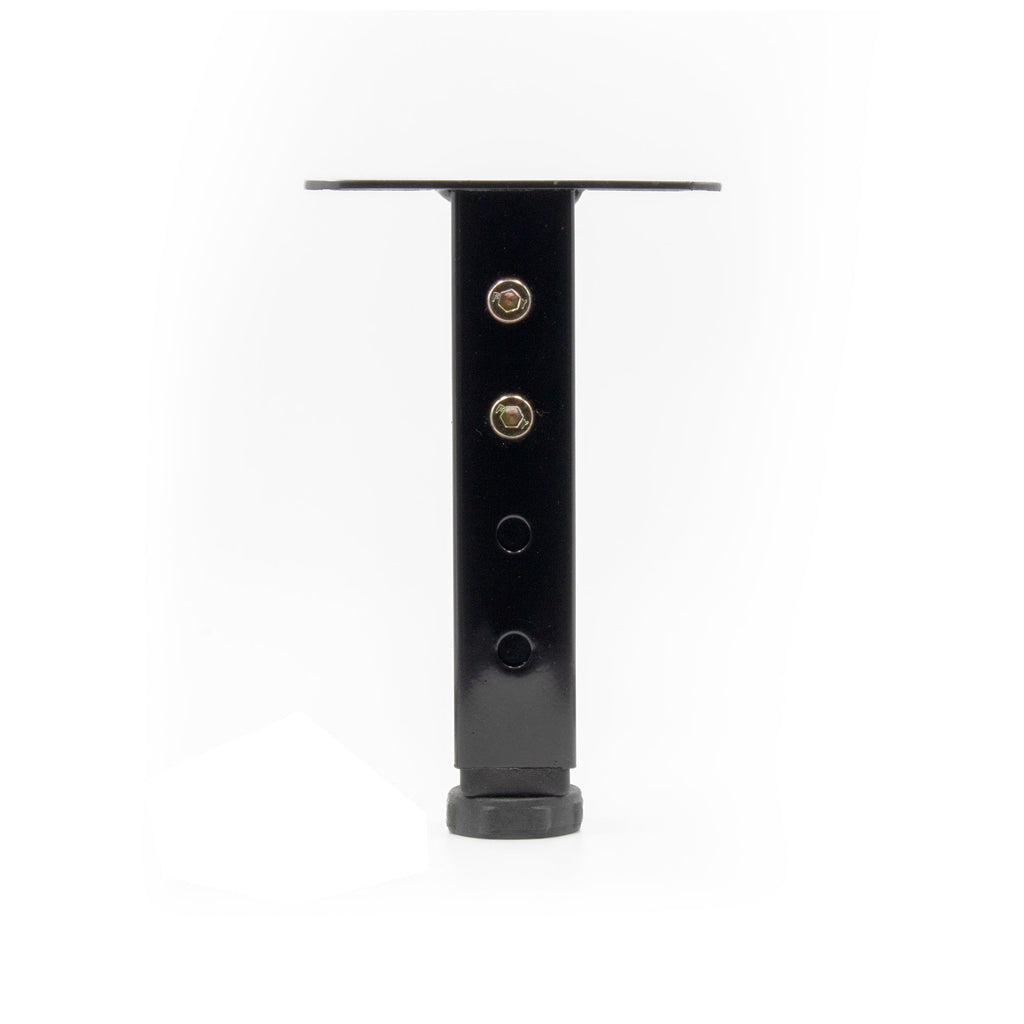 Pata metálica en T regulable de 19–32,5 cm para muebles, hasta 180 kg, negro