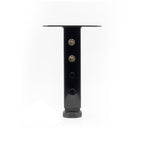 Pata metálica en T regulable de 19–32,5 cm para muebles, hasta 180 kg, negro
