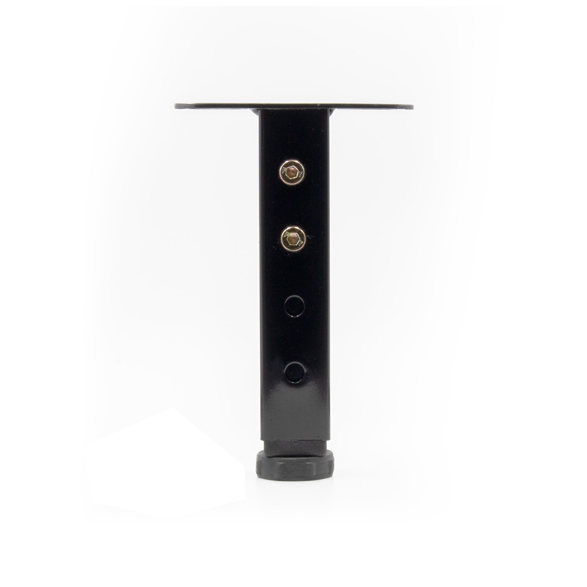 Pata metálica en T regulable de 19–32,5 cm para muebles, hasta 180 kg, negro