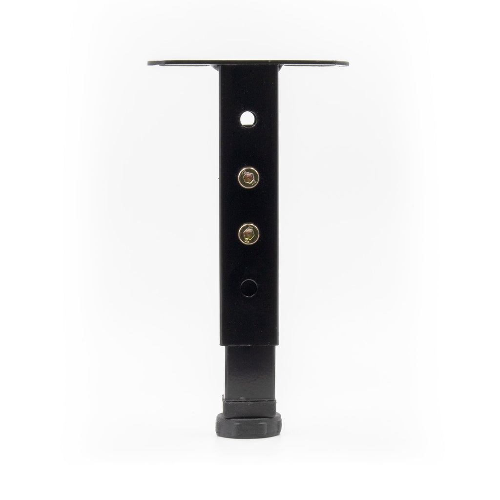 Pata metálica en T regulable de 19–32,5 cm para muebles, hasta 180 kg, negro