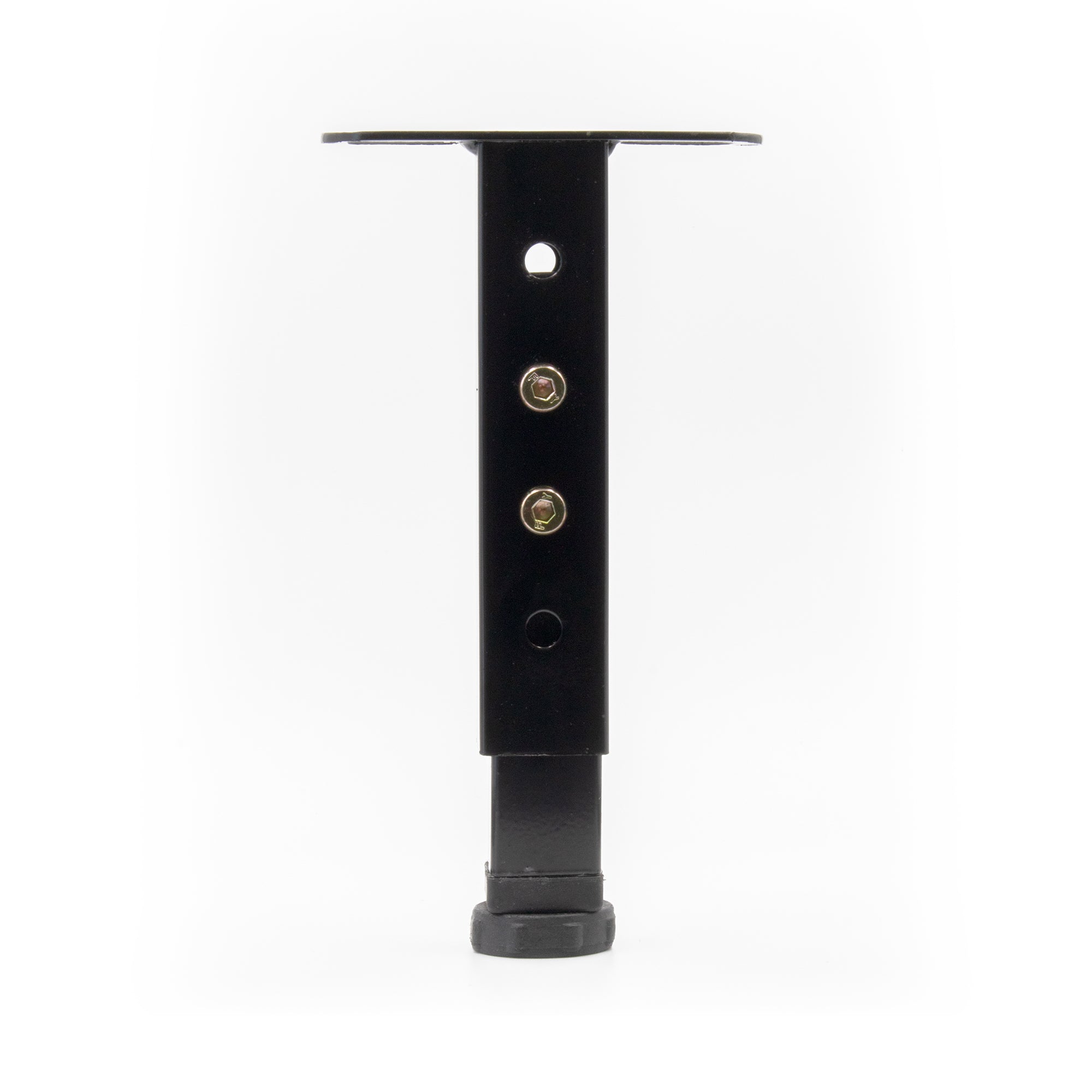 Pata metálica en T regulable de 19–32,5 cm para muebles, hasta 180 kg, negro