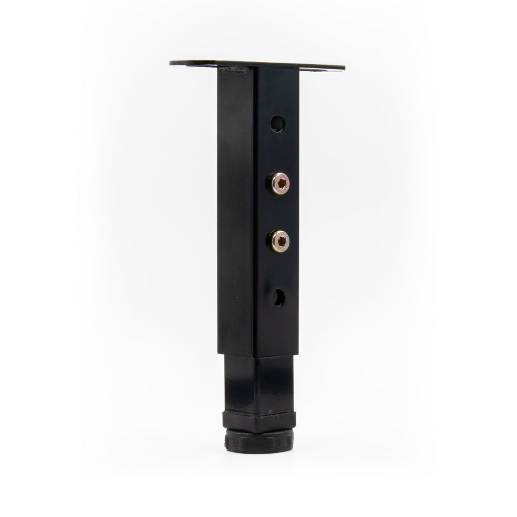 Pata metálica en T regulable de 19–32,5 cm para muebles, hasta 180 kg, negro