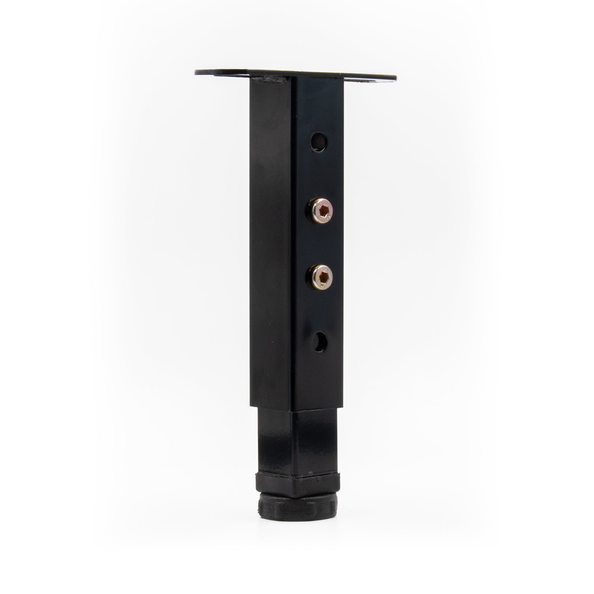 Pata metálica en T regulable de 19–32,5 cm para muebles, hasta 180 kg, negro