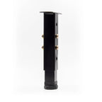 Pata metálica en T regulable de 19–32,5 cm para muebles, hasta 180 kg, negro