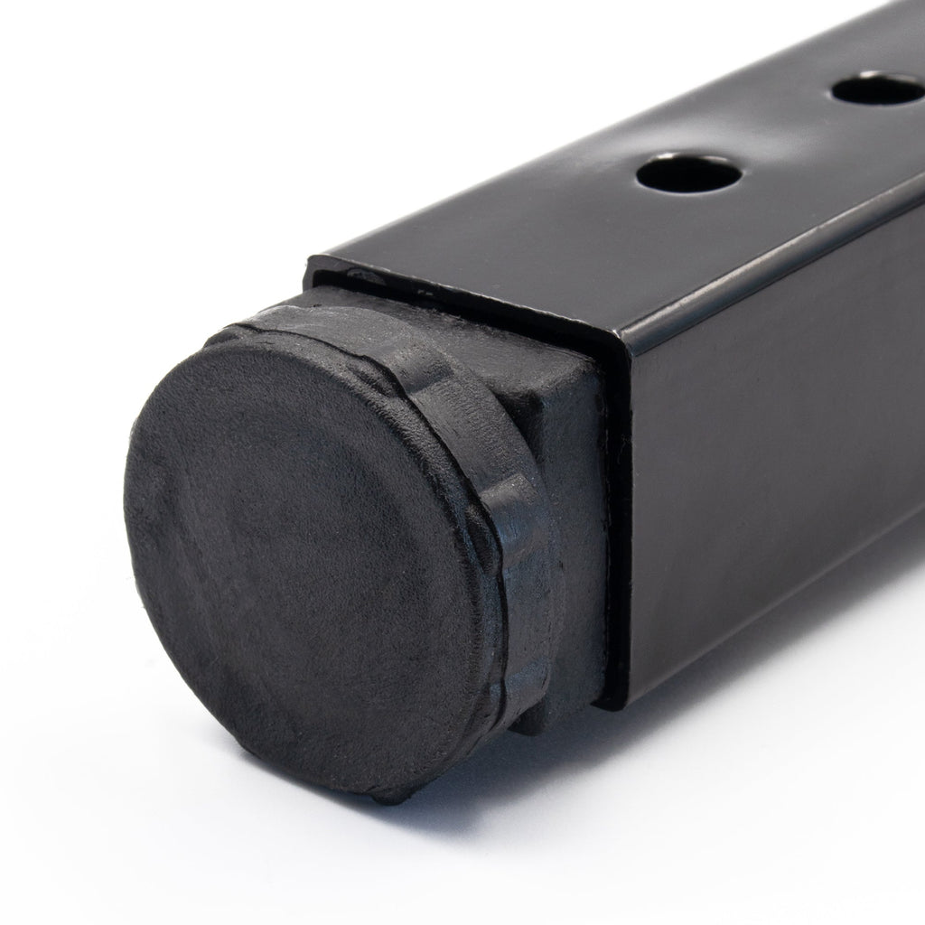 Pata metálica en T regulable de 19–32,5 cm para muebles, hasta 180 kg, negro