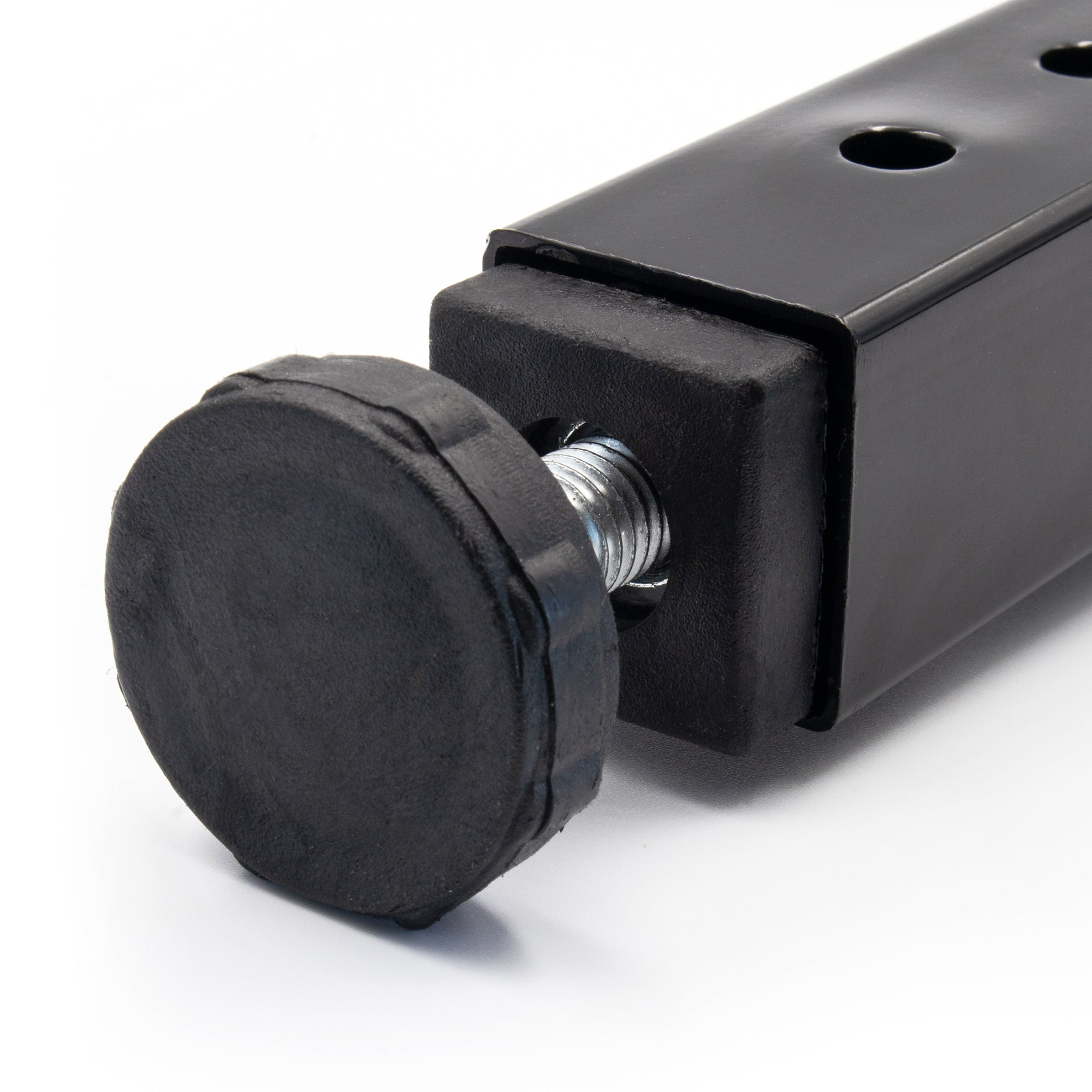 Pata metálica en T regulable de 19–32,5 cm para muebles, hasta 180 kg, negro