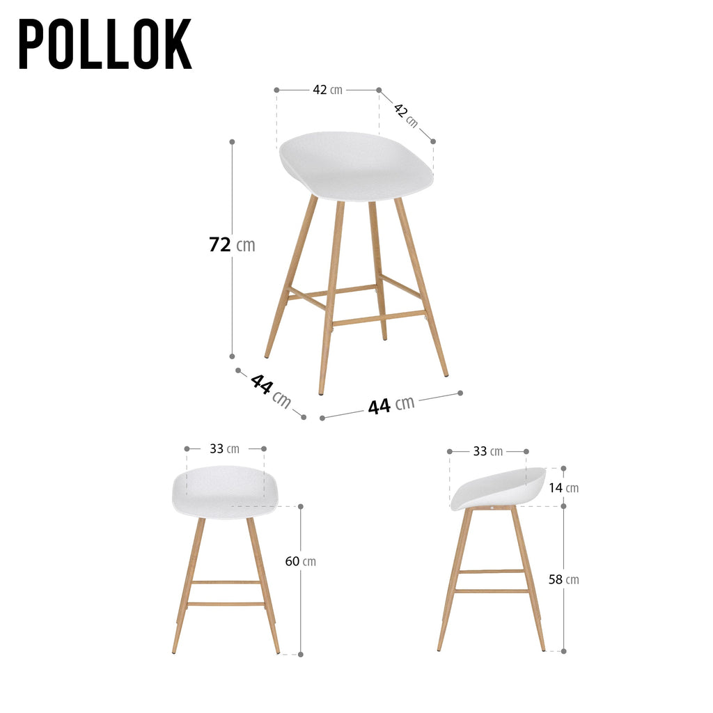 POLLOK - Conjunto de 4 Bancos Altos