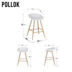POLLOK - Conjunto de 4 Bancos Altos