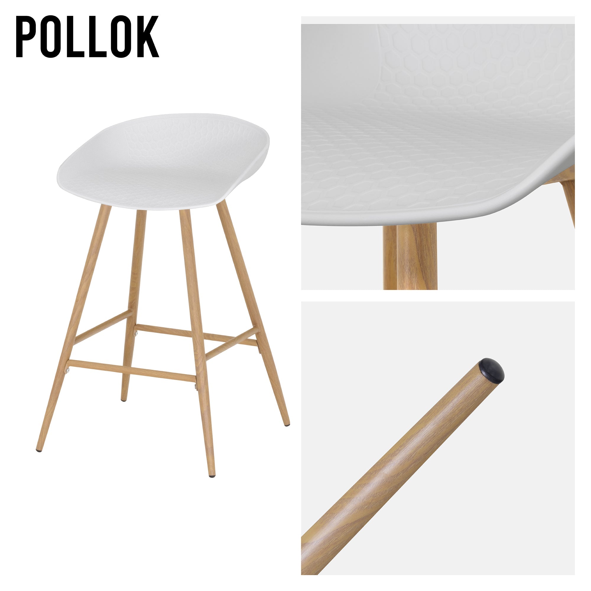 POLLOK - Conjunto de 4 taburetes altos