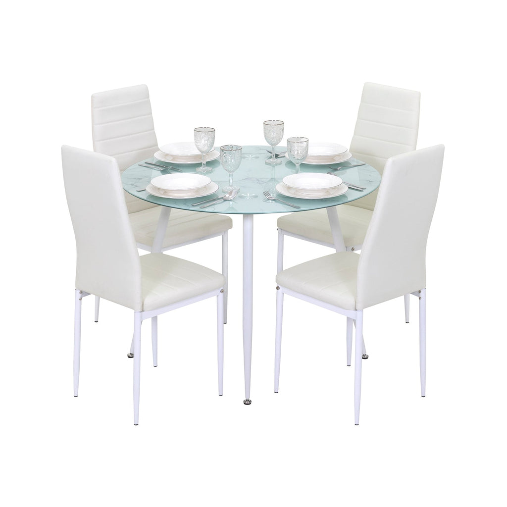 CORIN - Mesa de comedor con tablero de vidrio