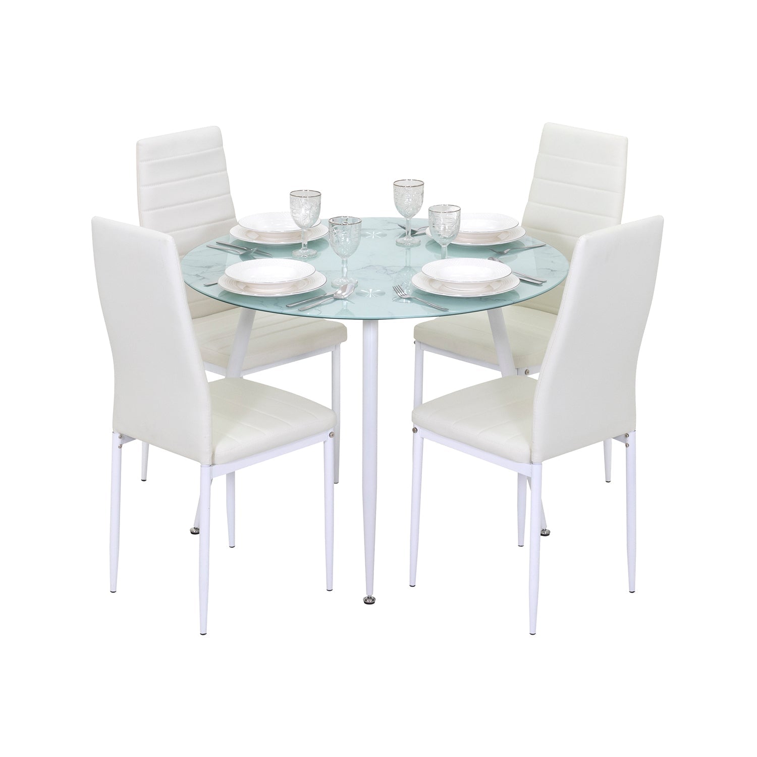 CORIN - Mesa de comedor con tablero de vidrio