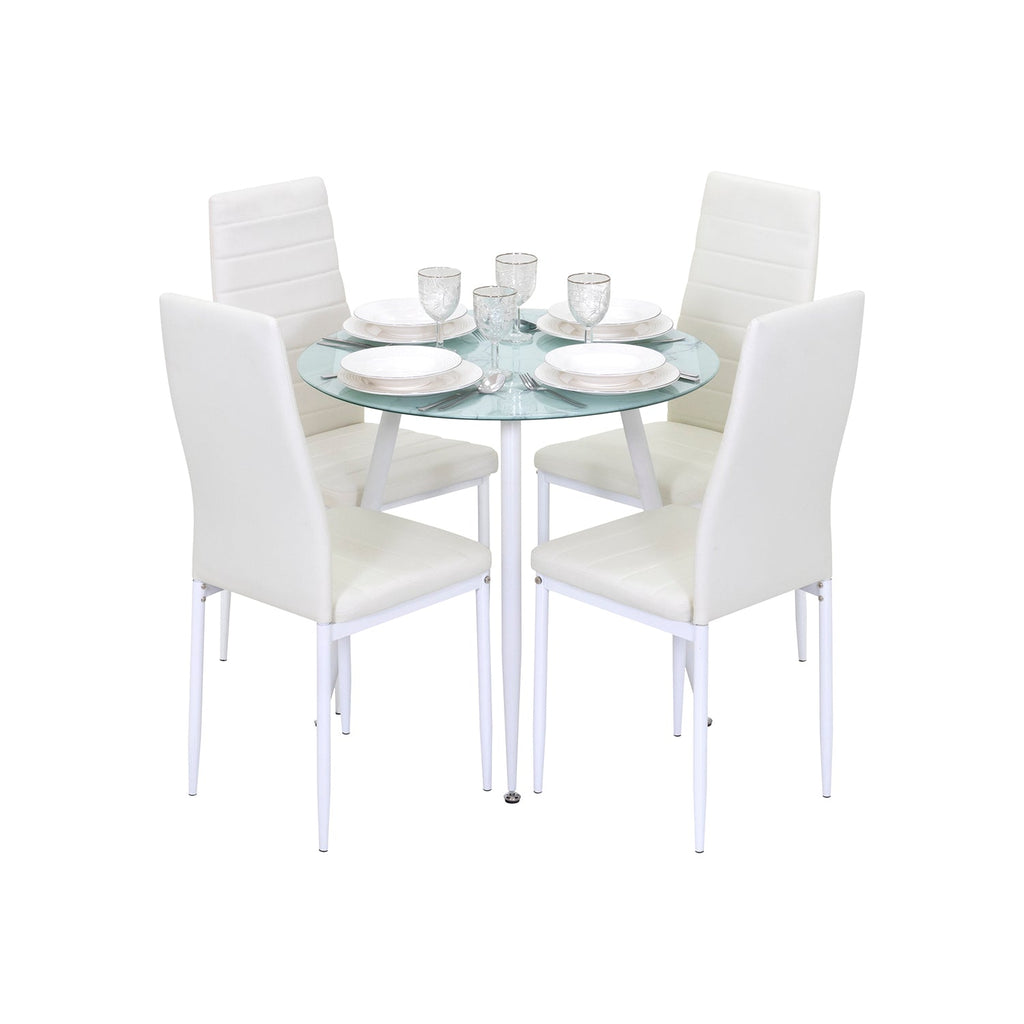 CORIN - Mesa de comedor con tablero de vidrio