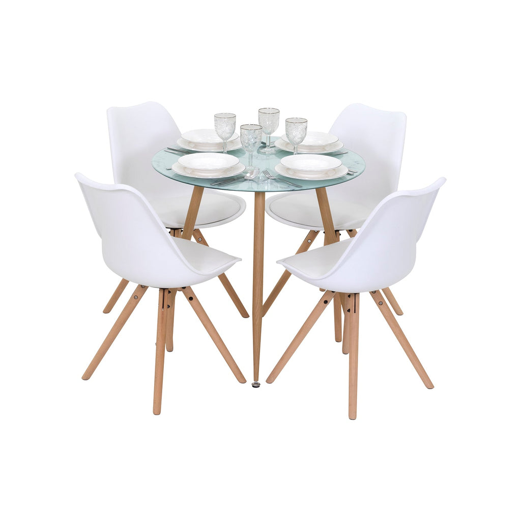 CORIN - Mesa de comedor con tablero de vidrio
