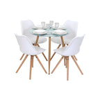 CORIN - Mesa de comedor con tablero de vidrio
