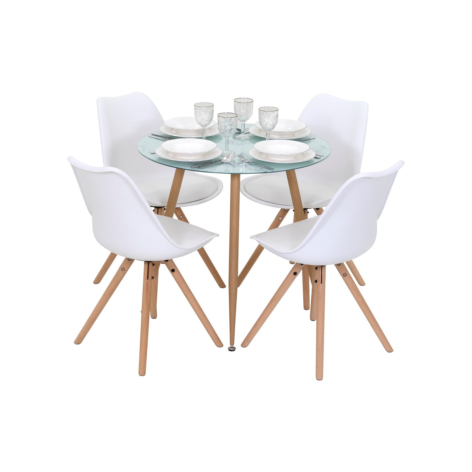 CORIN - Mesa de comedor con tablero de vidrio