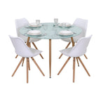 CORIN - Mesa de comedor con tablero de vidrio