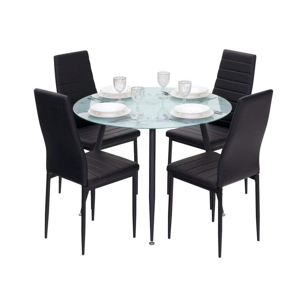 CORIN - Mesa de comedor con tablero de vidrio