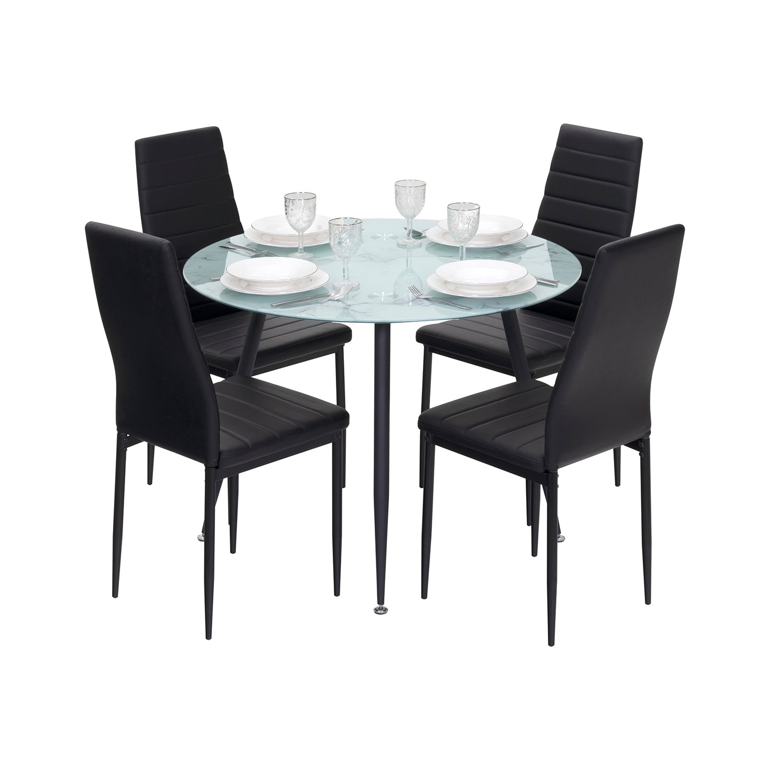 CORIN - Mesa de comedor con tablero de vidrio