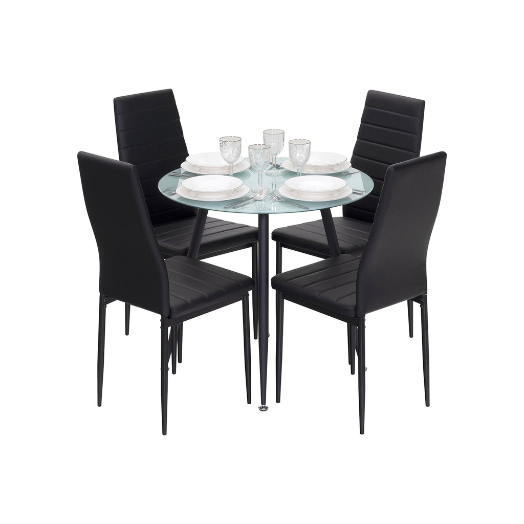 CORIN - Mesa de comedor con tablero de vidrio