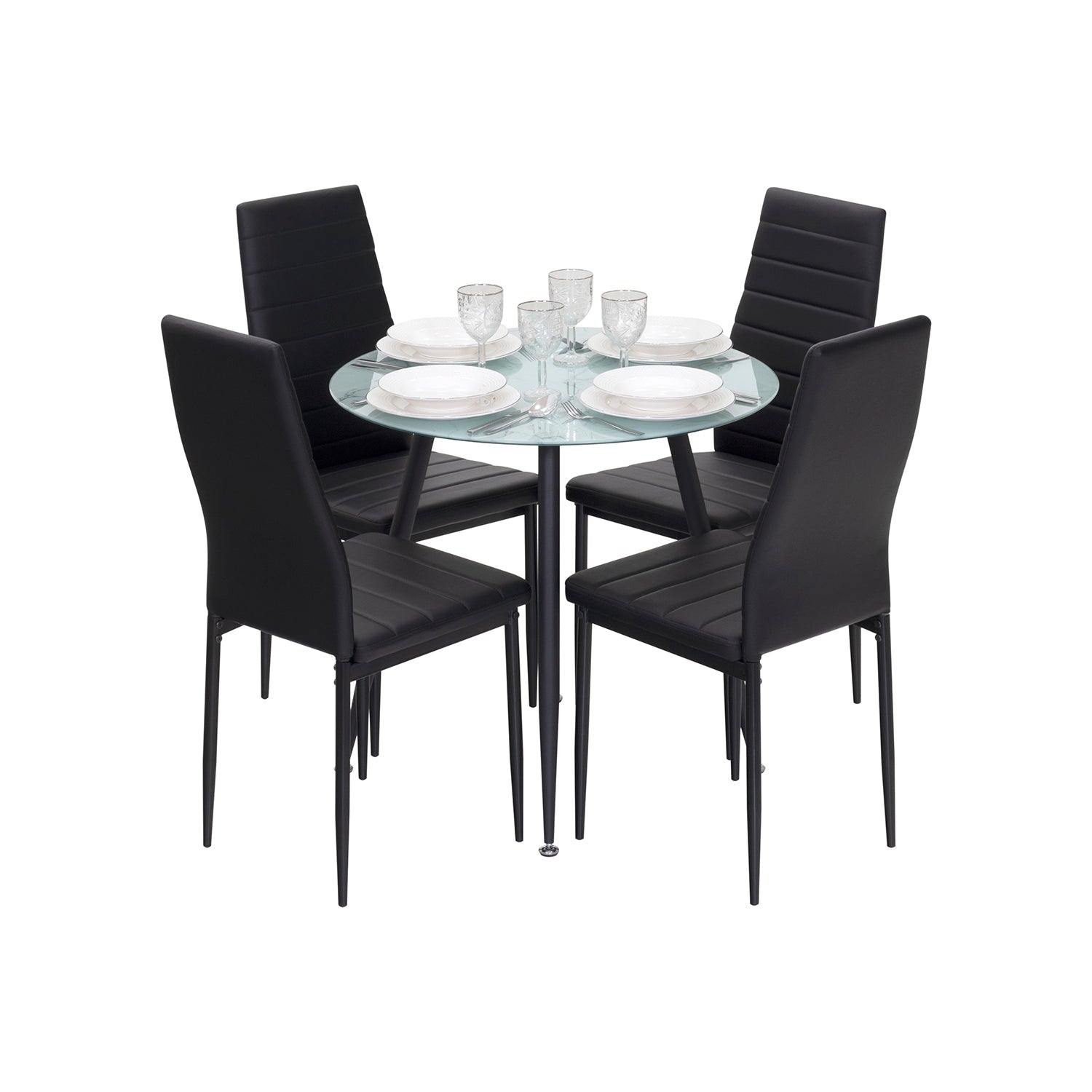 CORIN - Mesa de comedor con tablero de vidrio