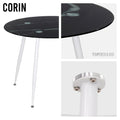 CORIN - Mesa de comedor con tablero de vidrio