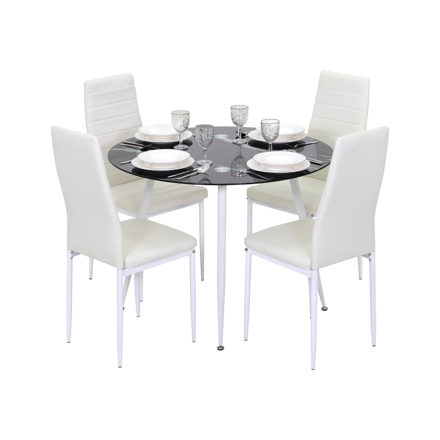 CORIN - Mesa de comedor con tablero de vidrio