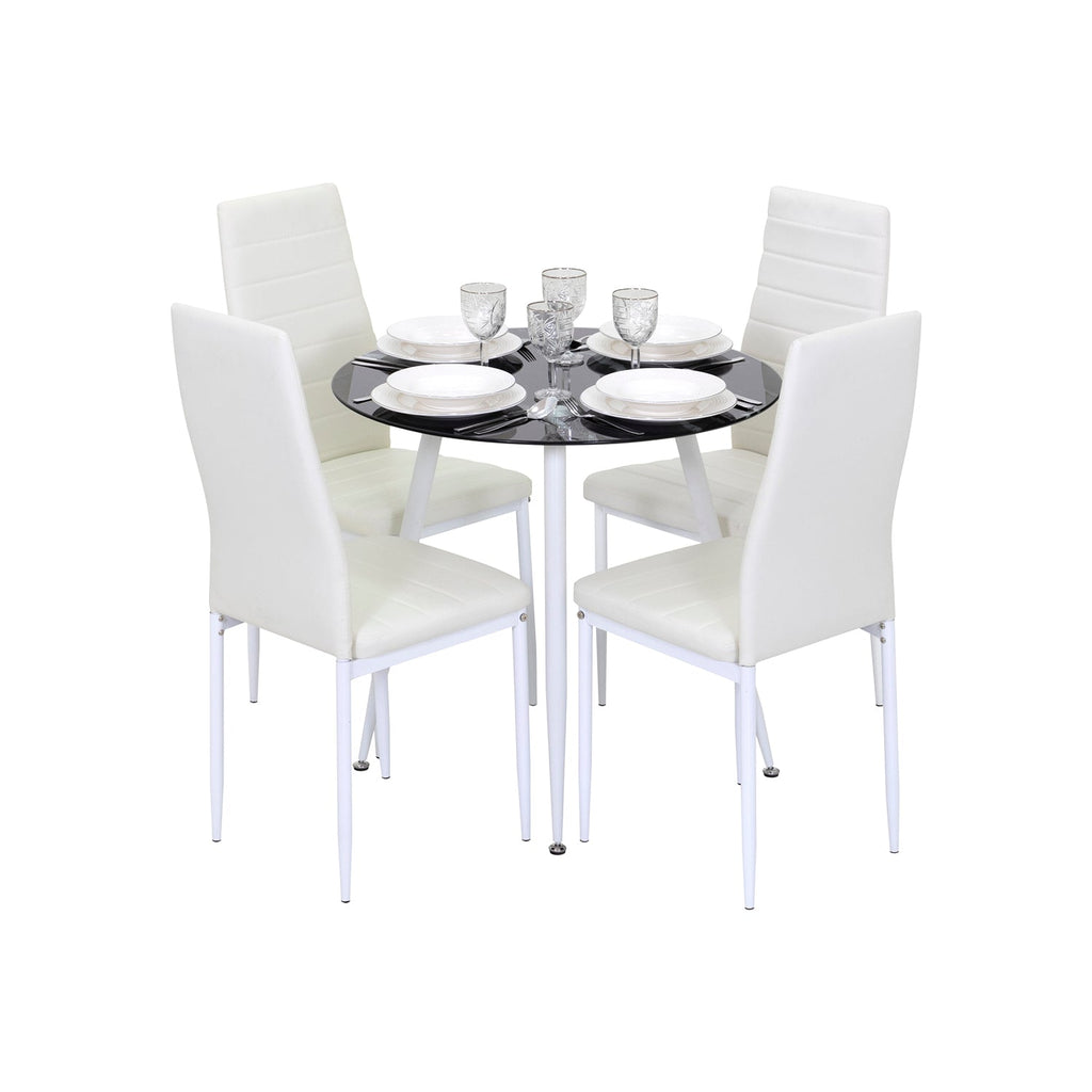 CORIN - Mesa de comedor con tablero de vidrio