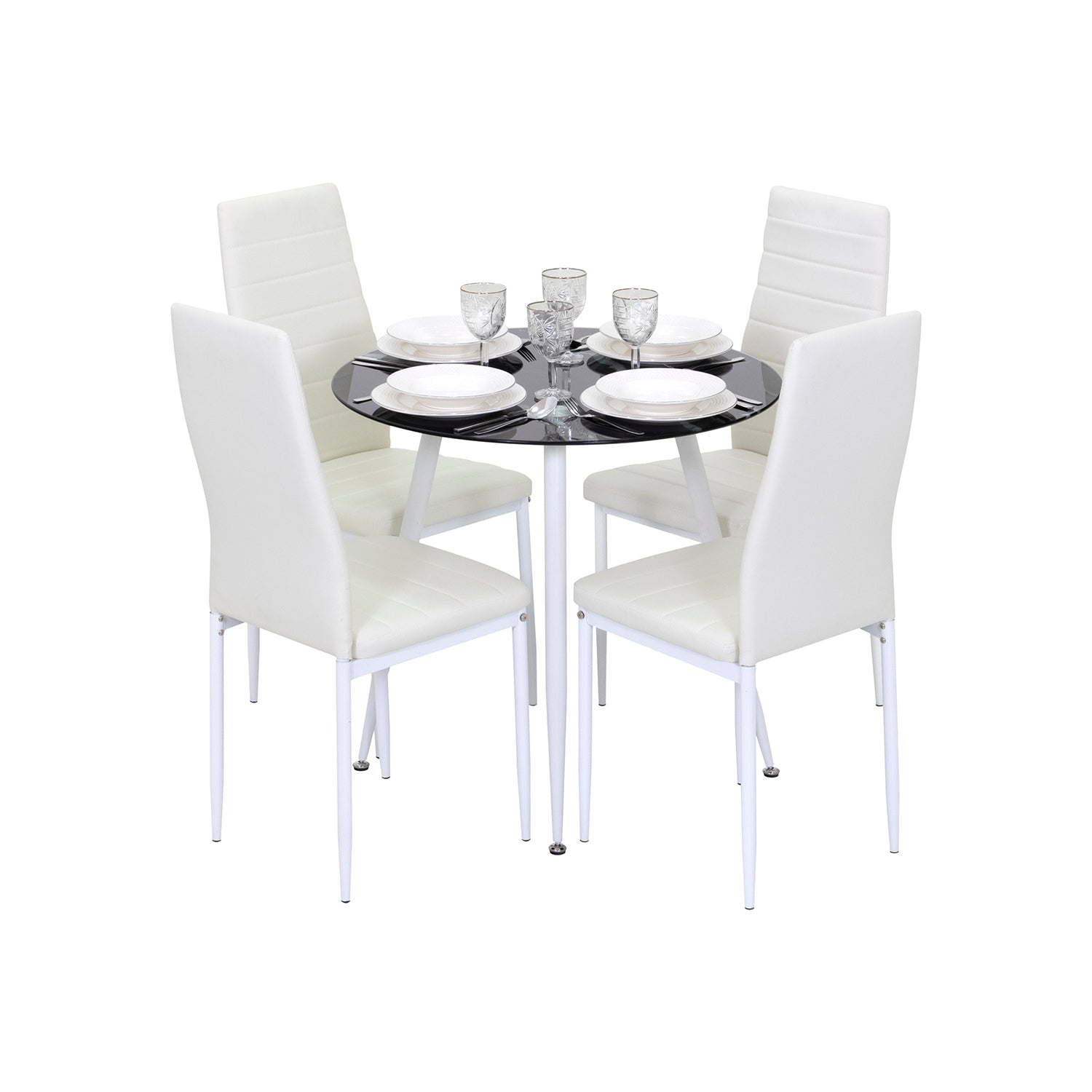 CORIN - Mesa de comedor con tablero de vidrio