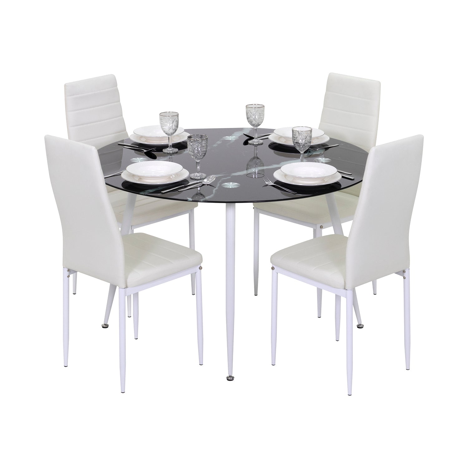 CORIN - Mesa de comedor con tablero de vidrio