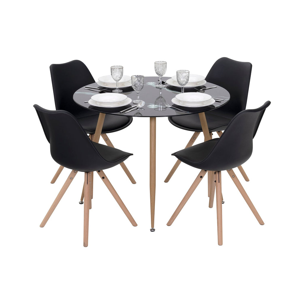 CORIN - Mesa de comedor con tablero de vidrio