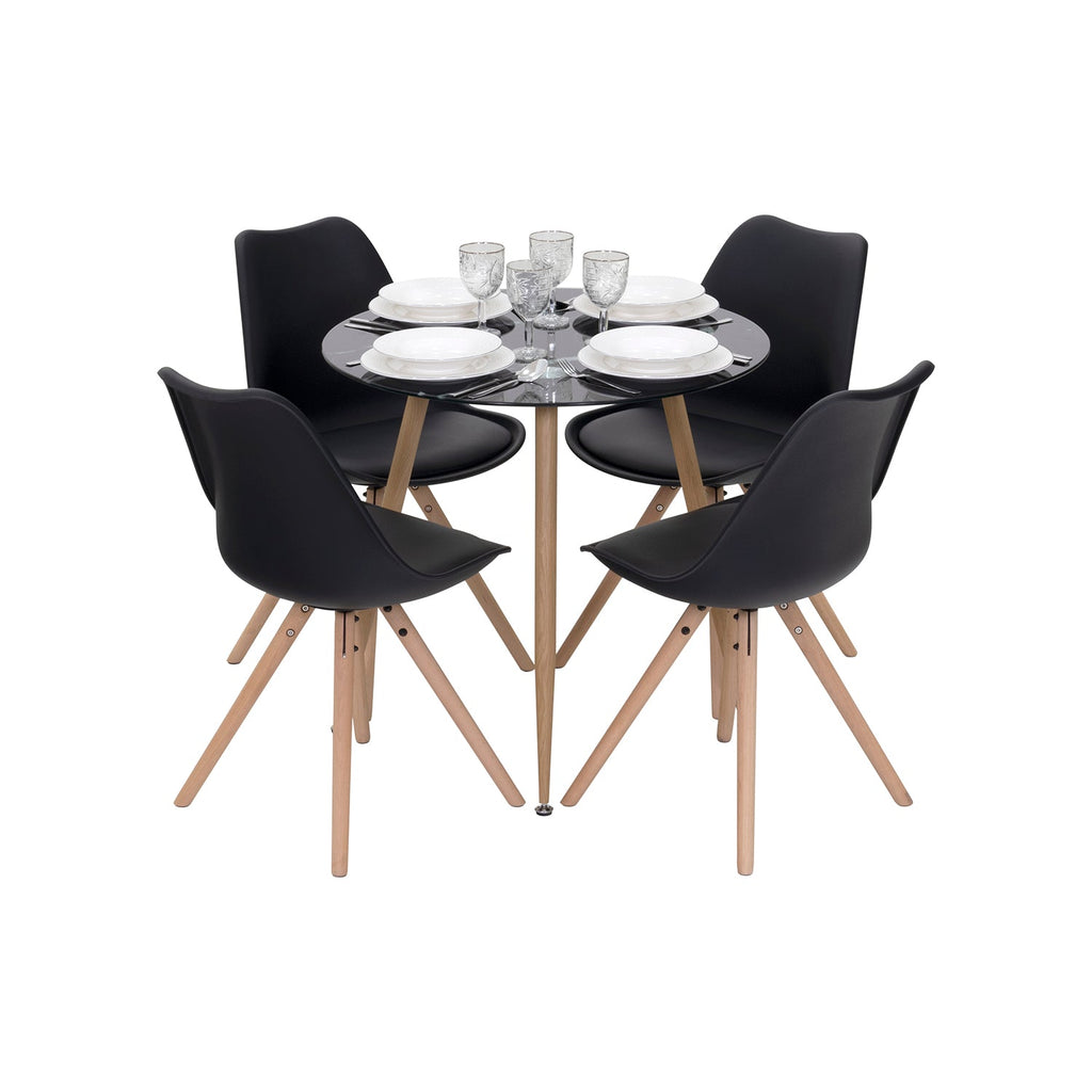 CORIN - Mesa de comedor con tablero de vidrio