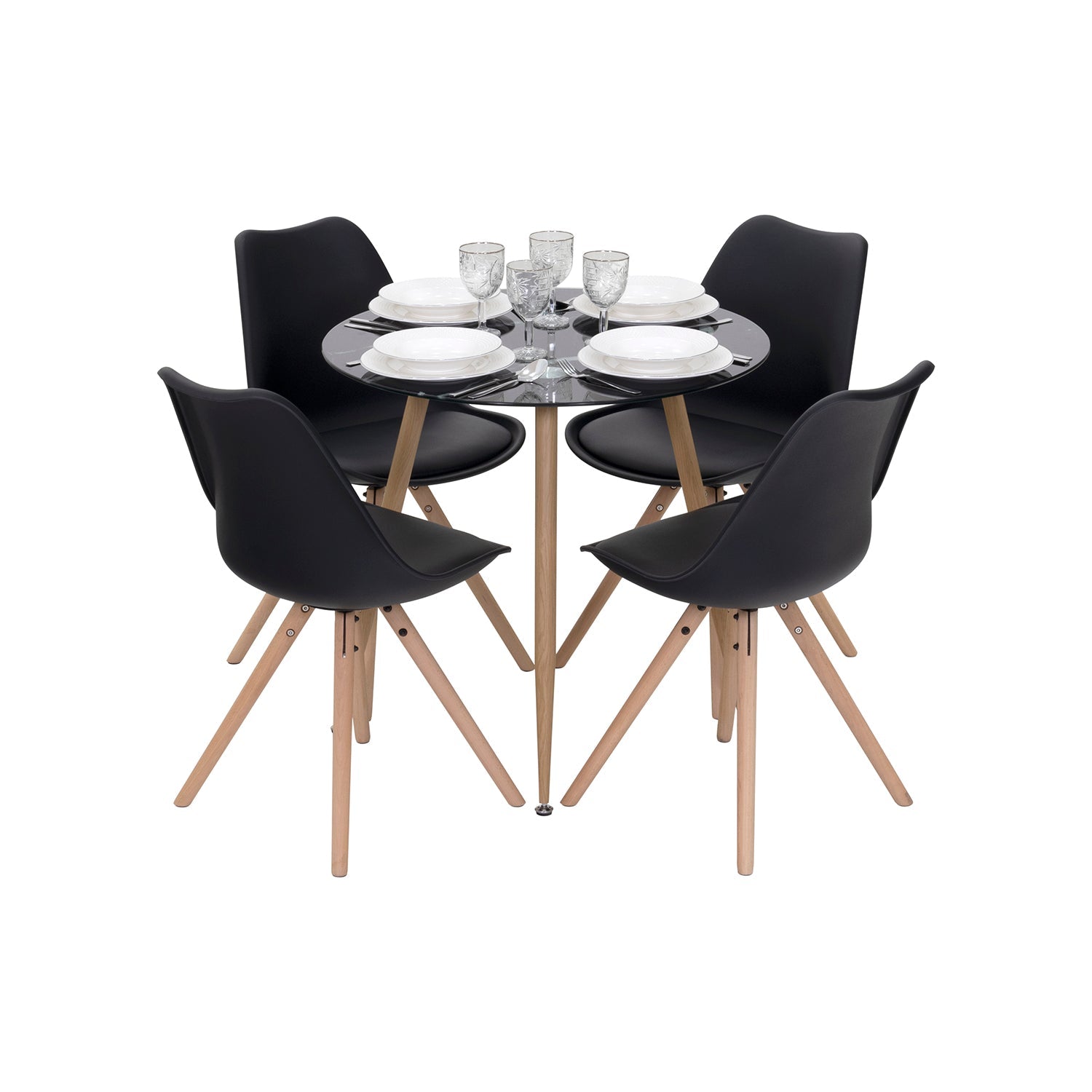 CORIN - Mesa de comedor con tablero de vidrio