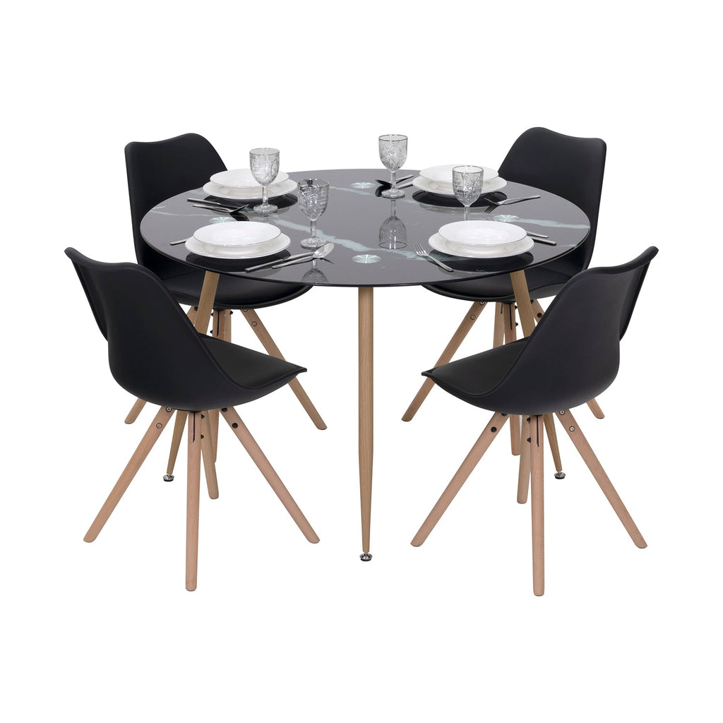 CORIN - Mesa de comedor con tablero de vidrio