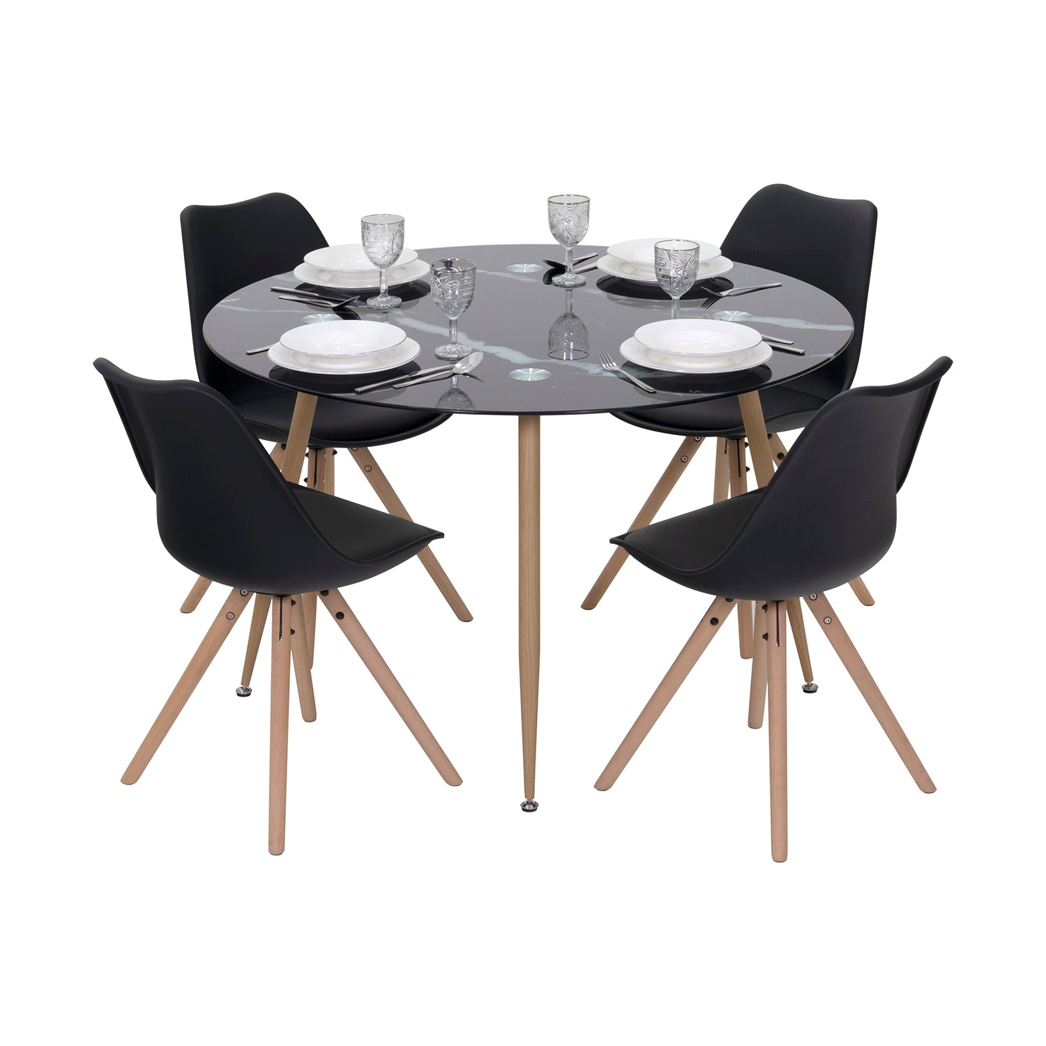 CORIN - Mesa de comedor con tablero de vidrio
