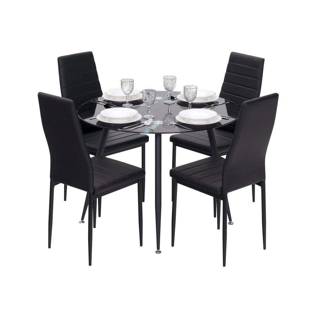 CORIN - Mesa de comedor con tablero de vidrio