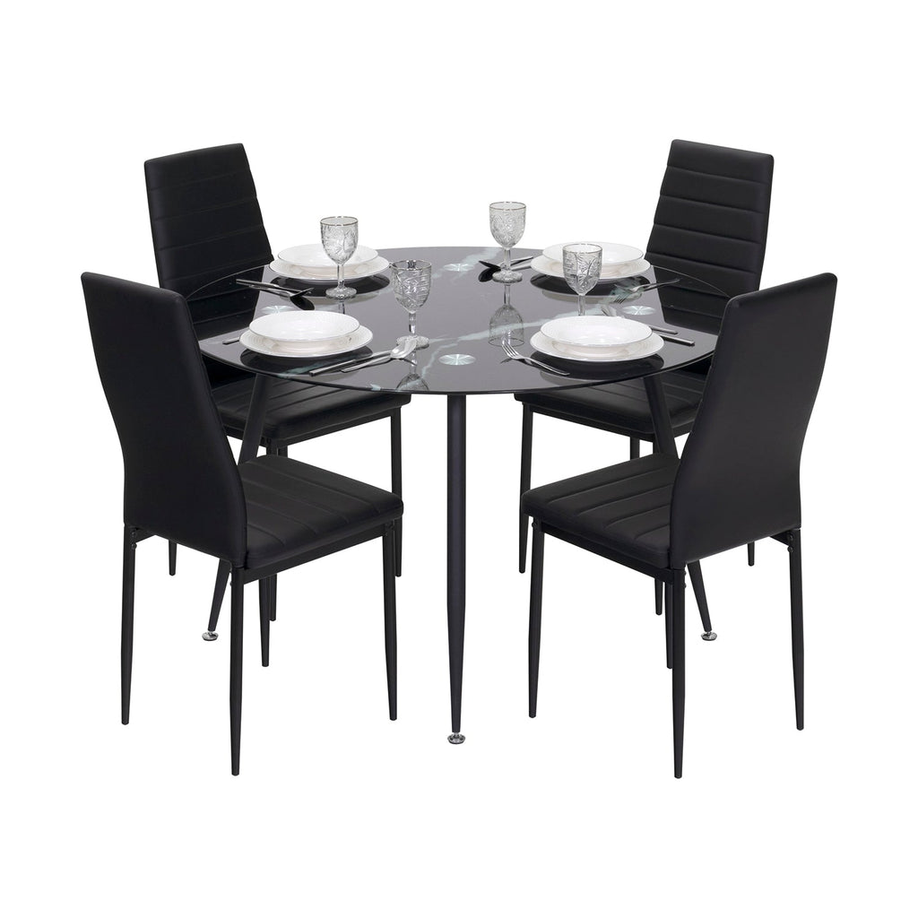 CORIN - Mesa de comedor con tablero de vidrio