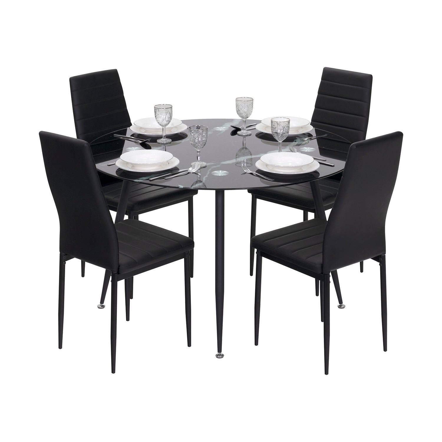 CORIN - Mesa de comedor con tablero de vidrio