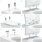ISONZO - Inodoro rimless blanco con asiento soft close extraíble