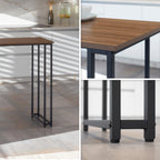 GAVIN - Mesa de bar 110x50 cm, altura 105 cm, con 2 estantes y portacopas, estructura de acero, estilo industrial, negro