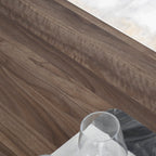 GAVIN - Mesa de bar 110x50 cm, altura 105 cm, con 2 estantes y portacopas, estructura de acero, estilo industrial, negro